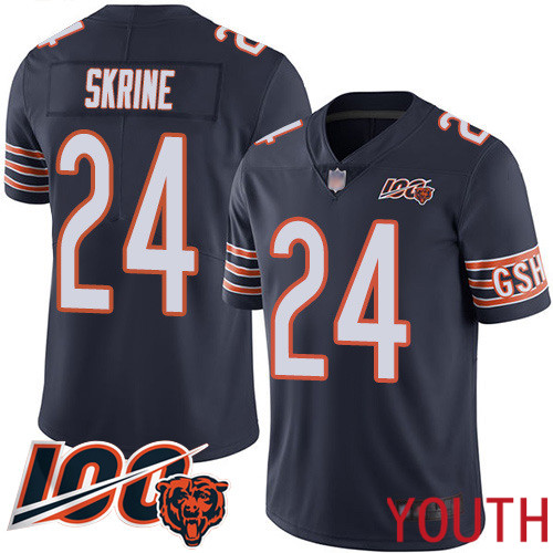 Chicago Bears Limited Navy Blue Youth Buster Skrine Home Jersey NFL Football #24 100th Season->youth nfl jersey->Youth Jersey
